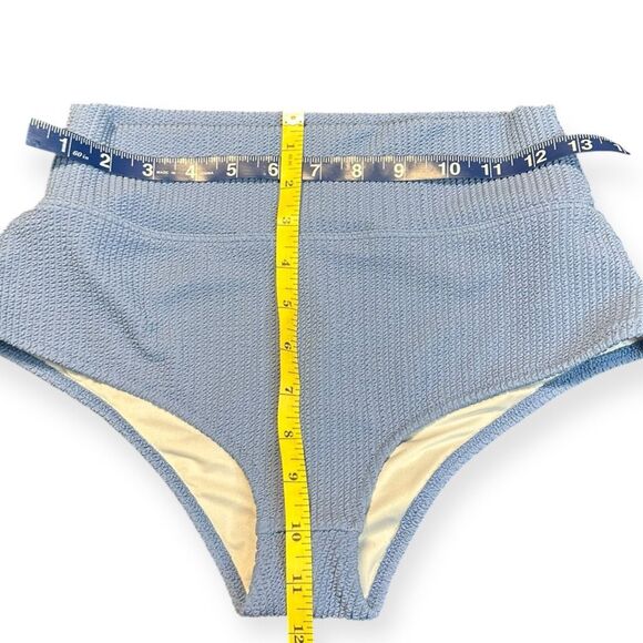 PINK VICTORIA’S SECRET Women’s Blue Crinkle High-Waist Shortie Bikini Bottom Siz - Picture 10 of 10